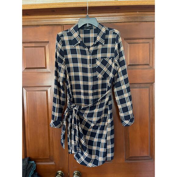 Sanctuary faux wrap button down shirt dress size M - Picture 1 of 5